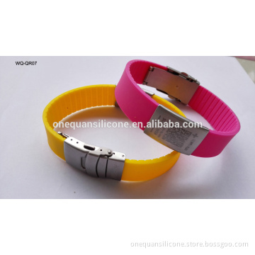 scannable qr code silicone rubber band wristbands